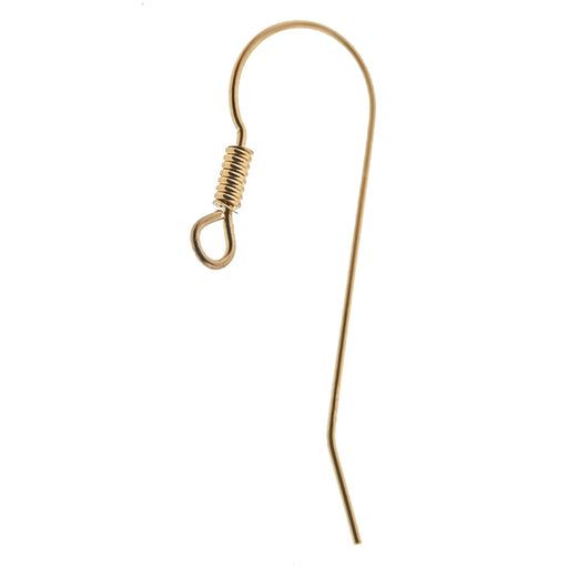 14K Yellow Ear Wire Shepard Hook with Coil Loop  Myron Toback Inc. 14K Yellow Ear Wire Shepard Hook with Coil Loop