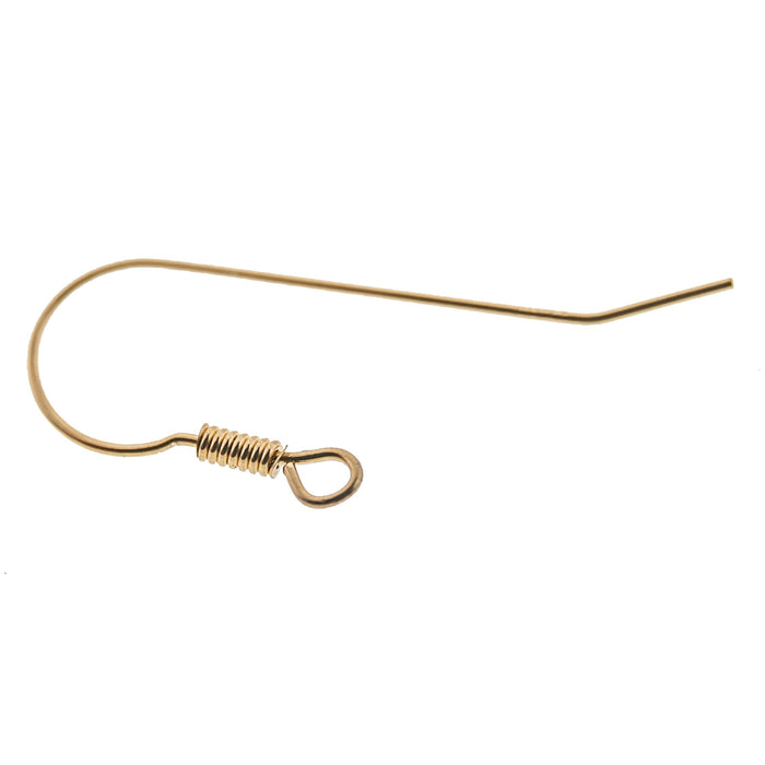 Myron Toback Inc. 14K Yellow Ear Wire Shepard Hook with Coil Loop