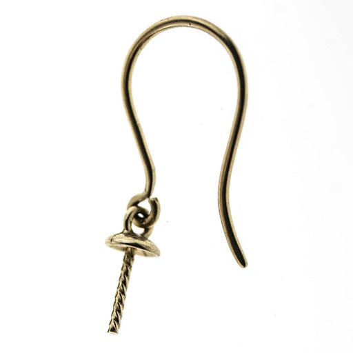 14K Yellow Ear Wire with a Dangling Cap for Pearl  Myron Toback Inc. 14K Yellow Ear Wire with a Dangling Cap for Pearl