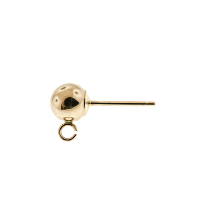 14K Yellow Gold Ball Post with Ring Earring  Myron Toback Inc. 14K Yellow Gold Ball Post with Ring Earring