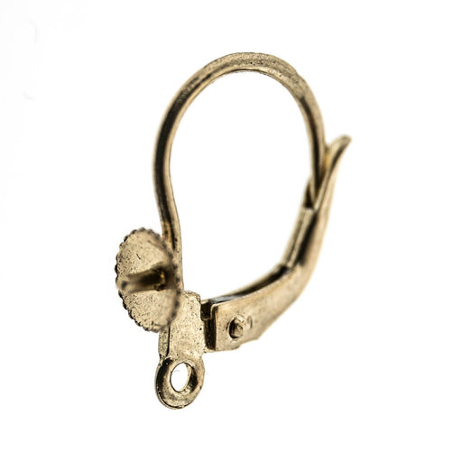 14K Yellow Lever Back with Cup for Pearl  Myron Toback Inc. 14K Yellow Lever Back with Cup for Pearl