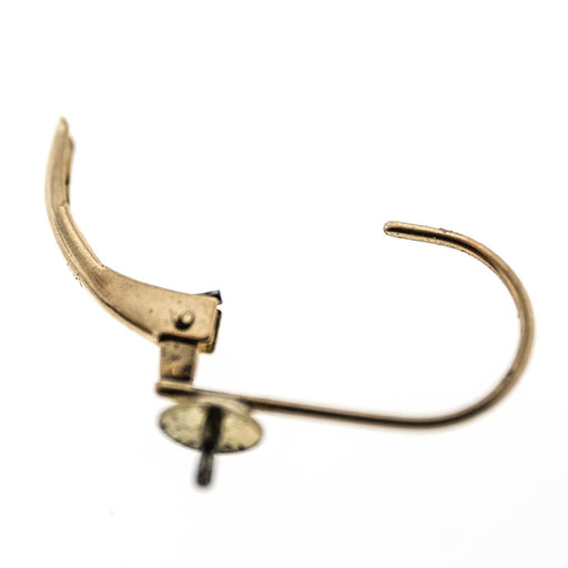 14K Yellow Lever Back with Pearl Cup  Myron Toback Inc. 14K Yellow Lever Back with Pearl Cup