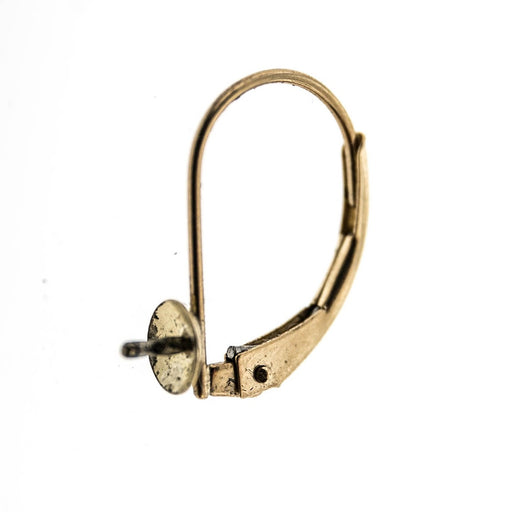 14K Yellow Lever Back with Pearl Cup  Myron Toback Inc. 14K Yellow Lever Back with Pearl Cup