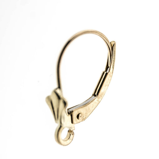 14K Yellow Lever Back with RG Fleur De Lis  Myron Toback Inc. 14K Yellow Lever Back with RG Fleur De Lis