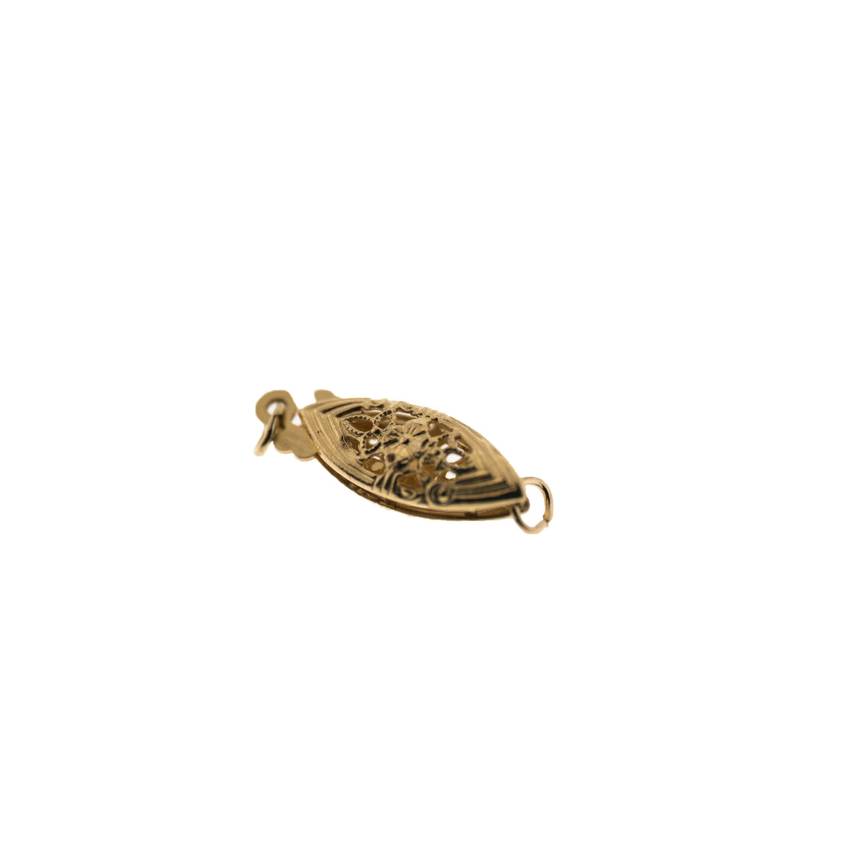 14K Yellow Large Filigree Fish Hook Clasp — Myron Toback Inc.