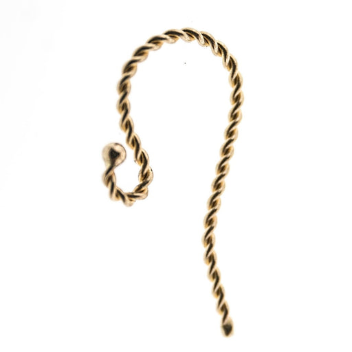 14K Yellow Twisted Earwire with Ball  Myron Toback Inc. 14K Yellow Twisted Earwire with Ball
