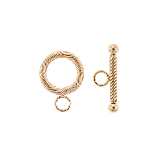 14/20 Yellow Gold-Filled 12MM Toggle Set with Swirl Design  Myron Toback Inc. 14/20 Yellow Gold-Filled 12MM Toggle Set with Swirl Design