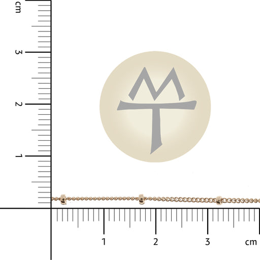 14/20 Yellow Gold-Filled 1MM Flat Curb Chain with 1.9MM Bead  Myron Toback Inc. 14/20 Yellow Gold-Filled 1MM Flat Curb Chain with 1.9MM Bead