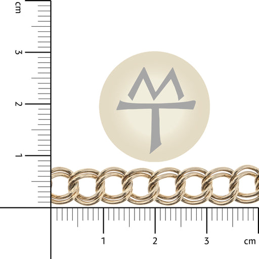 14/20 Yellow Gold-Filled 7.4MM Double Link Curb Chain  Myron Toback Inc. 14/20 Yellow Gold-Filled 7.4MM Double Link Curb Chain
