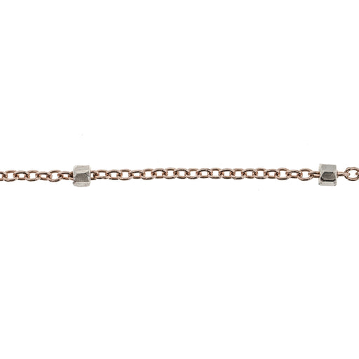 14/20 Pink Gold-Filled 2.7MM Cable Chain with Sterling Silver Satellites  Myron Toback Inc. 14/20 Pink Gold-Filled 2.7MM Cable Chain with Sterling Silver Satellites
