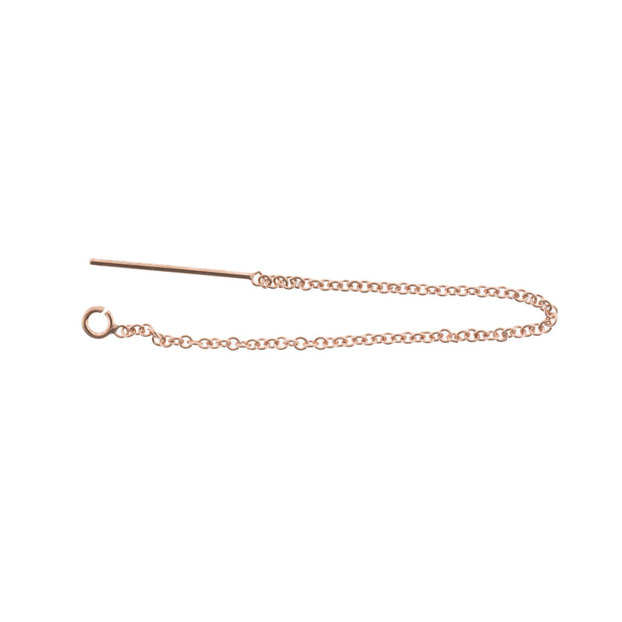 14/20 Pink Gold-Filled U-Threader Cable Chain Drop with Ring Earring  Myron Toback Inc. 14/20 Pink Gold-Filled U-Threader Cable Chain Drop with Ring Earring