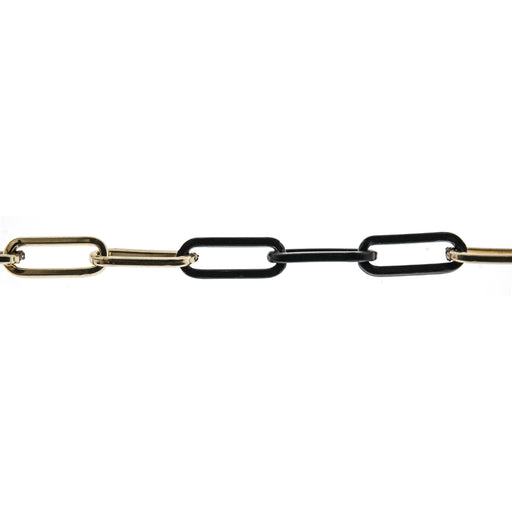Myron Toback Inc. Gold Plated and Oxidized Sterling Silver Paper Clip Chain