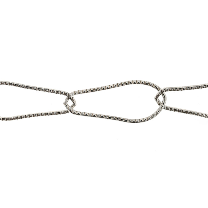 Myron Toback Inc. Sterling Silver 10MM Pear Knurked Chain