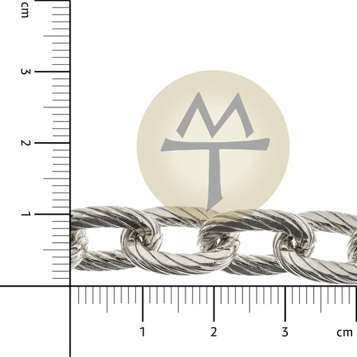 Sterling Silver 11.6MM Oval Twisted Wire Cable Link Chain  Myron Toback Inc. Sterling Silver 11.6MM Oval Twisted Wire Cable Link Chain