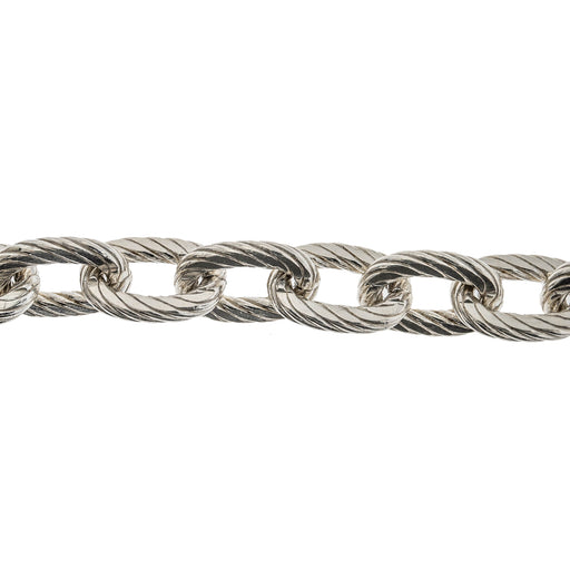 Myron Toback Inc. Sterling Silver 11.6MM Oval Twisted Wire Cable Link Chain