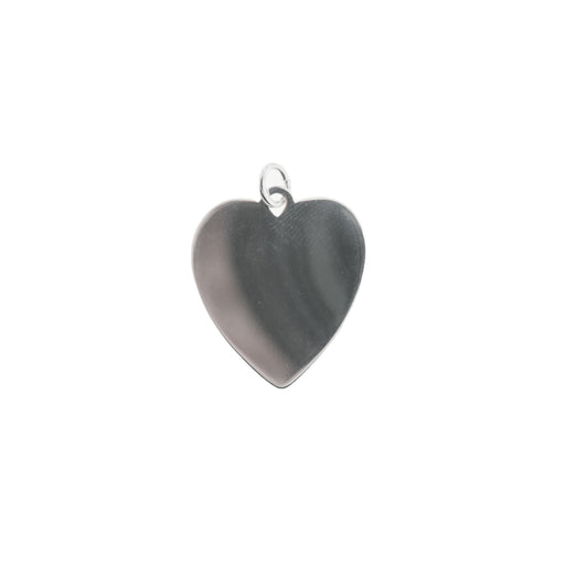 Myron Toback Inc. Sterling Silver 19MM Heart Tag with Ring