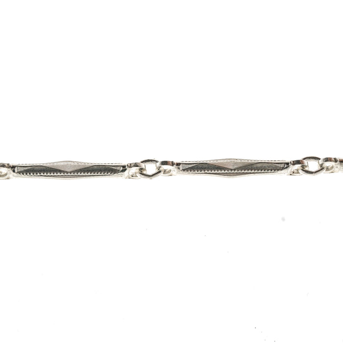 Myron Toback Inc. Sterling Silver 3.6MM Round Bar Dapped Chain