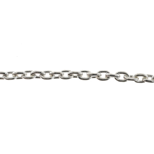 Sterling Silver 3MM Elongated Cable Chain  Myron Toback Inc. Sterling Silver 3MM Elongated Cable Chain