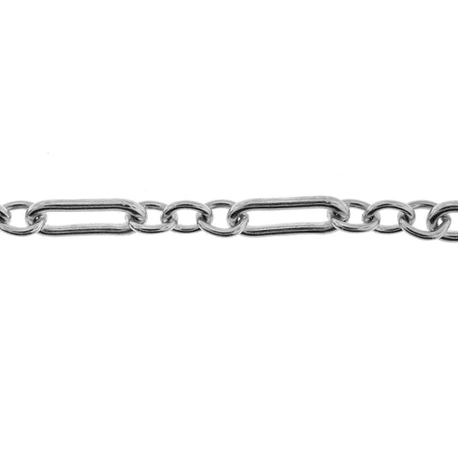 Myron Toback Inc. Sterling Silver 4.1MM Long & Short Cable Chain