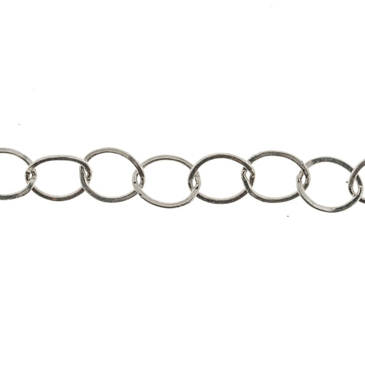 Sterling Silver 5.2MM Flat Open Cable Chain  Myron Toback Inc. Sterling Silver 5.2MM Flat Open Cable Chain