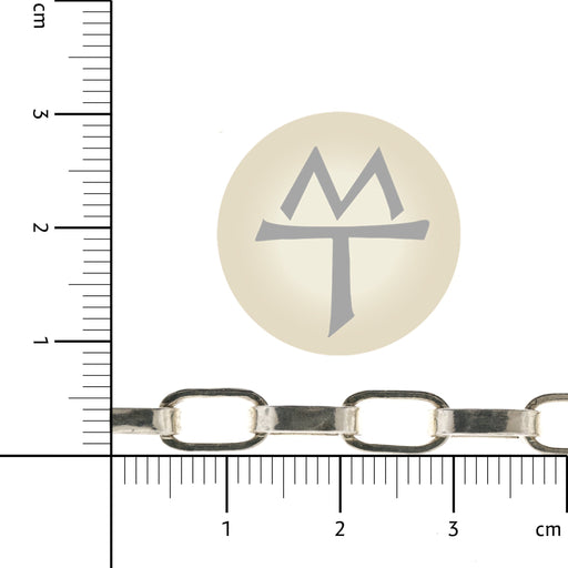 Sterling Silver 5.6MM Elongated Square Cable Chain  Myron Toback Inc. Sterling Silver 5.6MM Elongated Square Cable Chain