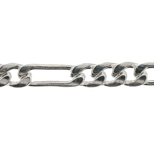 Sterling Silver 6.4MM 3&1 Figaro Chain  Myron Toback Inc. Sterling Silver 6.4MM 3&1 Figaro Chain