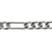 Sterling Silver 6.4MM 3&1 Figaro Chain  Myron Toback Inc. Sterling Silver 6.4MM 3&1 Figaro Chain