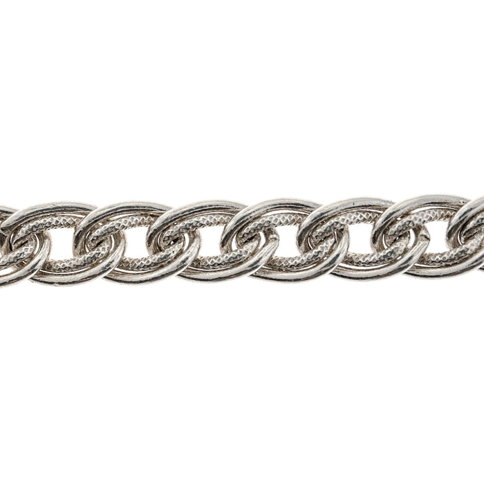 Sterling Silver 6.8MM Lace Curb Chain  Myron Toback Inc. Sterling Silver 6.8MM Lace Curb Chain