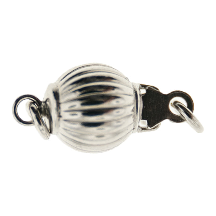 Sterling Silver 6MM Corrugated Bead Clasp  Myron Toback Inc. Sterling Silver 6MM Corrugated Bead Clasp