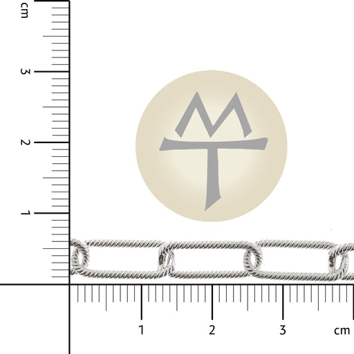 Sterling Silver 6MM Elongated Twisted Wire Chain  Myron Toback Inc. Sterling Silver 6MM Elongated Twisted Wire Chain