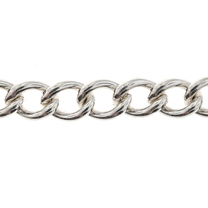 Sterling Silver 7.8MM Flat Curb Chain  Myron Toback Inc. Sterling Silver 7.8MM Flat Curb Chain