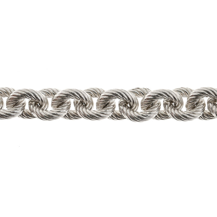 Myron Toback Inc. Sterling Silver 7MM Twisted Cable Chain