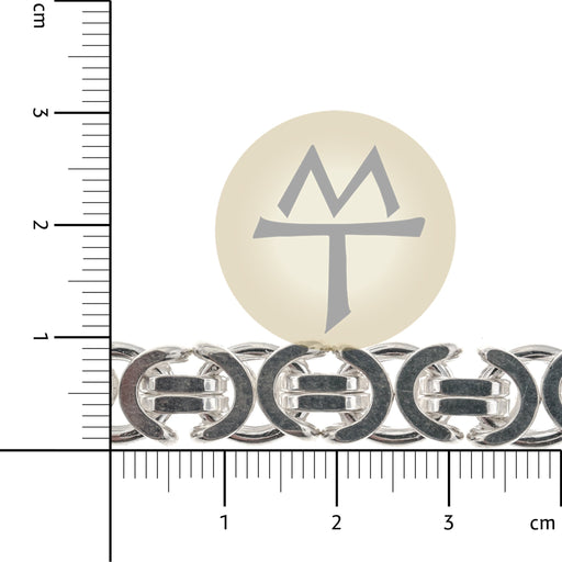 Sterling Silver 9.25MM Flattened Byzantine Chain  Myron Toback Inc. Sterling Silver 9.25MM Flattened Byzantine Chain