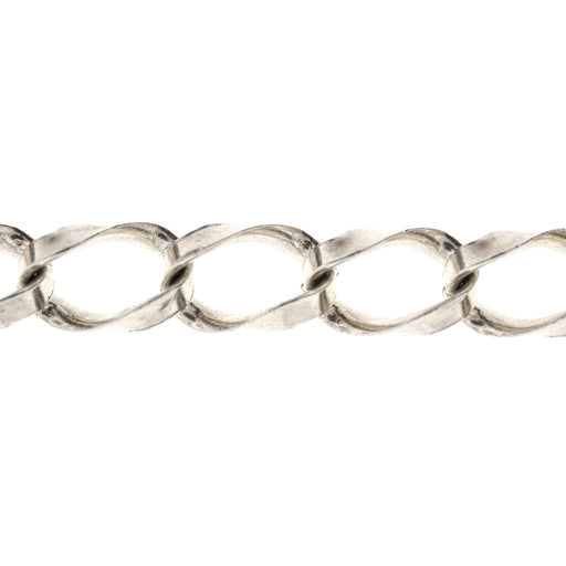 Myron Toback Inc. Sterling Silver 9.5MM Half Round Wire Curb Chain