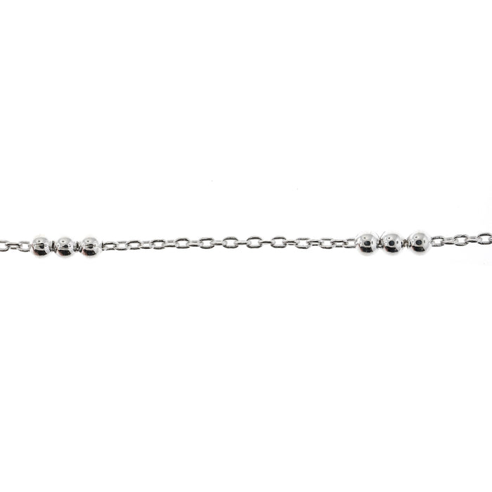 Sterling Silver Cable Chain with 2MM Beads  Myron Toback Inc. Sterling Silver Cable Chain with 2MM Beads