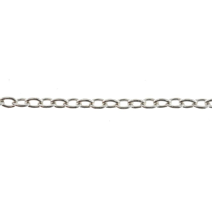 Sterling Silver Drawn Cable Chain  Myron Toback Inc. Sterling Silver Drawn Cable Chain