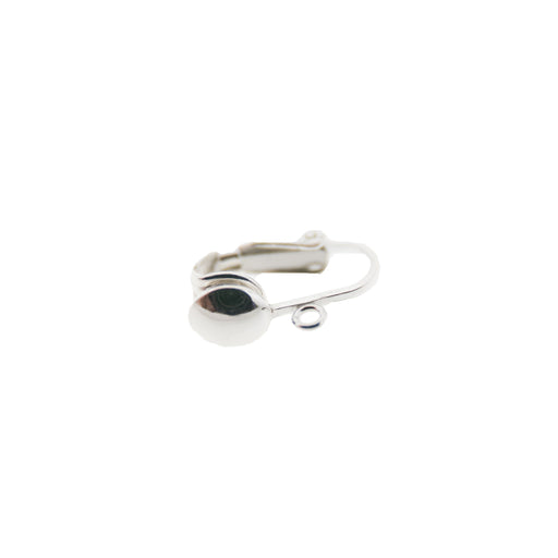 Myron Toback Inc. Sterling Silver Earing with 6.5MM Half Bead & Ring Clipback