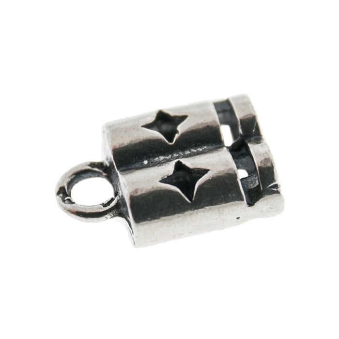 Sterling Silver Fancy Slider Bead with Ring  Myron Toback Inc. Sterling Silver Fancy Slider Bead with Ring