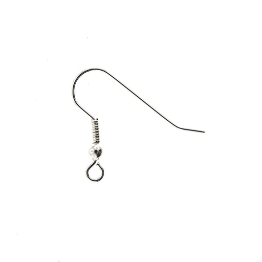 Sterling Silver Fish Hook Ear Wire with Spring & Bead  Myron Toback Inc. Sterling Silver Fish Hook Ear Wire with Spring & Bead