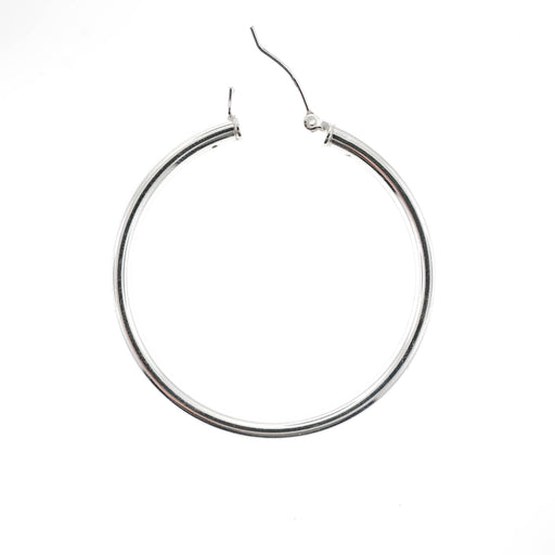 Sterling Silver Hinged Hoop Earring  Myron Toback Inc. Sterling Silver Hinged Hoop Earring