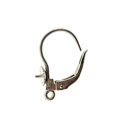 Sterling Silver Lever Back with Cup for Pearl  Myron Toback Inc. Sterling Silver Lever Back with Cup for Pearl