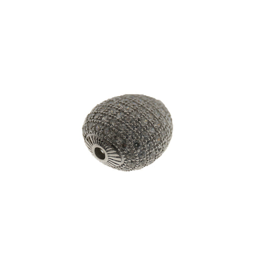 Sterling Silver Oval CZ Bead  Myron Toback Inc. Sterling Silver Oval CZ Bead