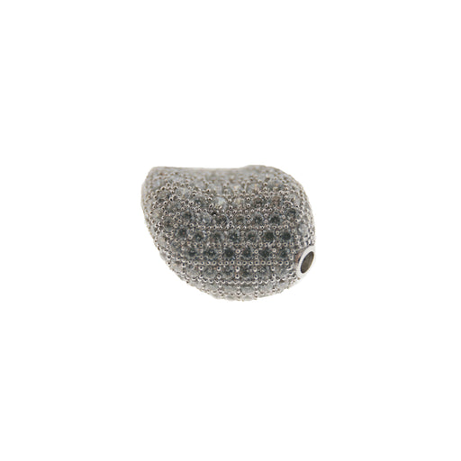Sterling Silver Oval Twist CZ Bead RH  Myron Toback Inc. Sterling Silver Oval Twist CZ Bead RH