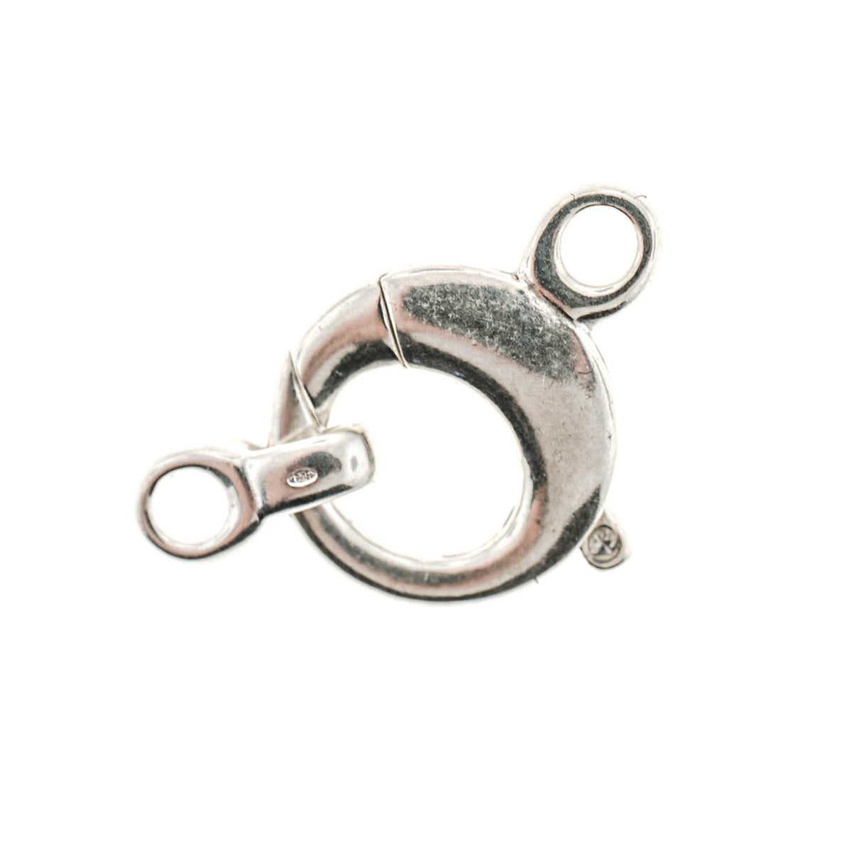 Sterling Silver 15mm Round Swivel Lobster Clasp with Large Ring