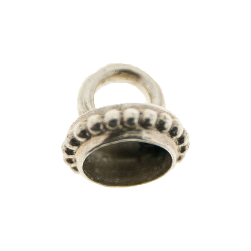 Sterling Silver W/ Rhodium 7MM Corrugated Bead Clasp  Myron Toback Inc. Sterling Silver W/ Rhodium 7MM Corrugated Bead Clasp