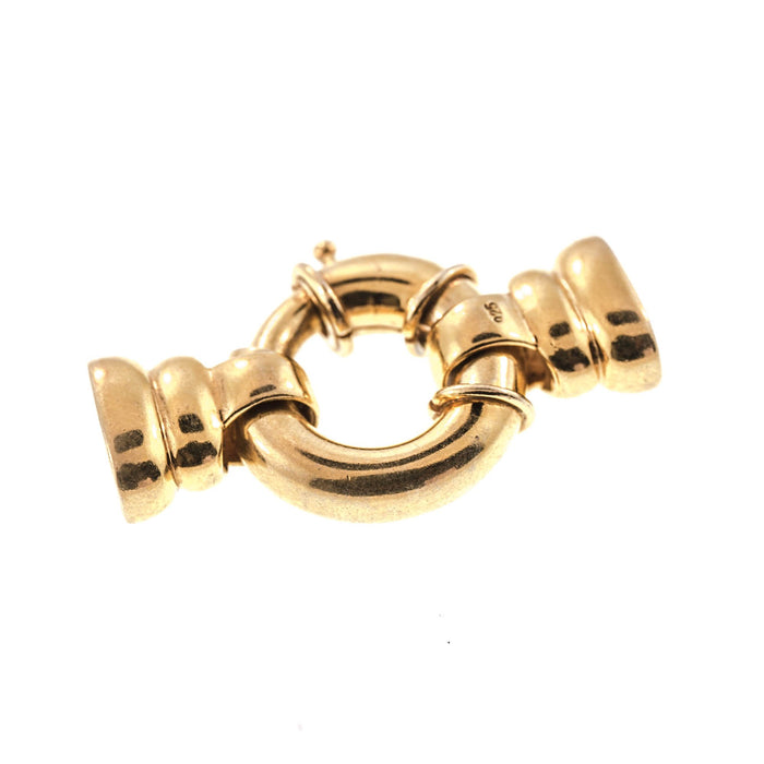 Vermeil 15.5MM Spring Ring with Oval End Cups  Myron Toback Inc. Vermeil 15.5MM Spring Ring with Oval End Cups